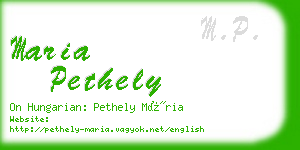 maria pethely business card